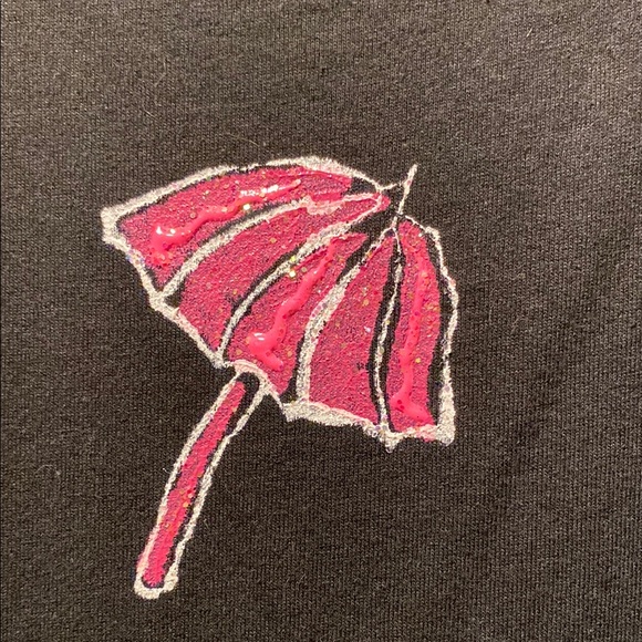 Black Tee dress with Pink Umbrella Design - Picture 10 of 10